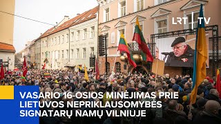 Vasario 16osios minėjimas prie Lietuvos nepriklausomybės signatarų namų Vilniuje  20240216 [upl. by Ietta]