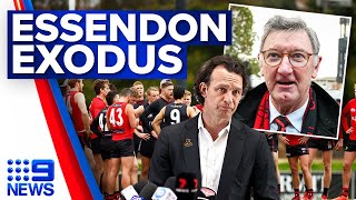 Turmoil mounts as Essendon’s CEO and club legend resign  9 News Australia [upl. by Ro]