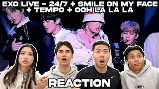 EXO엑소 247  여기 있을게Smile On My Face  Tempo  닿은 순간Ooh La La La REACTION [upl. by Wolsky88]