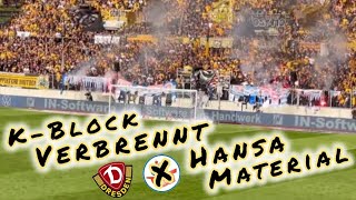 KBlock verbrennt Hansa Material dynamodresden hansarostock 3liga [upl. by Scrivings]