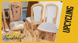 STÜHLE neu beziehenpolstern  Sitzgarnitur Teil 1  UPCYCLING  EbArt [upl. by Ainehta566]