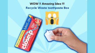 Toothpaste box Craft Idea  Home decor from waste Box  Recycle Colgate Toothpaste box madebymayuri [upl. by Adamina]