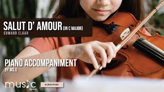 Salut DAmour Key of C by Edward Elgar Piano Accompaniment for Violin Solo [upl. by Andeee]