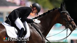 Germanys von BredowWendl prances to secondstraight individual dressage gold  Paris Olympics [upl. by Imrots]