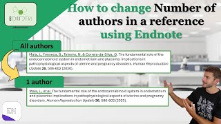 How to edit the Number of authors in a Reference using Endnote citation author endnote number [upl. by Sells]