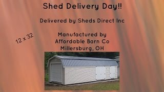 Sheds Direct Affordable Barn Co 12 ft x 32 ft Shed Delivery [upl. by Titus]