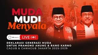 LIVE Muda Mudi Menyala  Deklarasi Generasi Muda Untuk PramonoRano [upl. by Klina515]