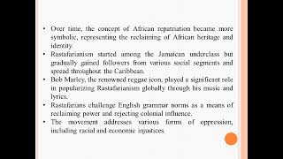 Rastafarianism Postcolonial Studies [upl. by Imeaj756]