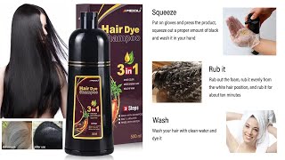 3 In 1 Instant Coloring Shampoo Natural Black Colorhair color shampoohair color shampoo for women [upl. by Sleinad]