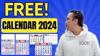 FREE CALENDAR 2024  COMMERCIAL CALENDAR 2024  PNG FILES  WORD FORMAT  PDF FILES [upl. by Gomar]