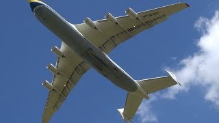 ANTONOV 225 landing  Take off at LEJ  biggest plane of the world [upl. by Oralee207]