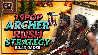 AOE2 Strategy 19Pop Archer Rush Strategy  1v1 Dominance [upl. by Stubstad536]