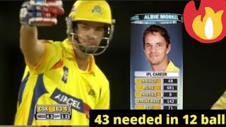 Albie morkel 28 runs in 6 balls vs virat kohli  Csk needs 43 runs in 12 balls  Amazing win 💥 [upl. by Inobe71]