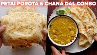 Perfect Flaky Porota And Chana Dal Combo Recipe [upl. by Nelad153]