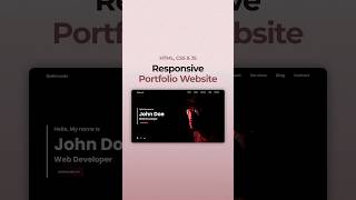 Responsive Personal Portfolio Website Using HTML CSS And JavaScript [upl. by Arracahs461]