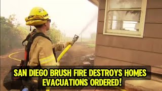 Brush Fire in San Diegos Talmadge and College Area Damages Homes Triggers Evacuations [upl. by Akemahc]