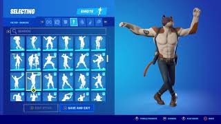 Skin Meowscles showcase with almost all emotes from fortnite 😹 [upl. by Warfold]