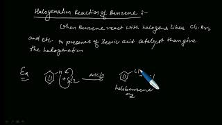 halogen reaction of benzene  electrophilic substitution reaction of benzene [upl. by Ardolino]