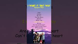 Backstreet Boys  I Want It That Way Lyrics shorts [upl. by Hcirdla716]