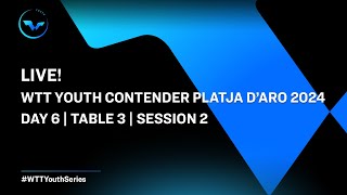 LIVE  T3  Day 6  WTT Youth Contender Platja Daro 2024  Session 2 [upl. by Nilauqcaj]