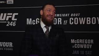 Conor McGregor reflects on goodnatured UFC 246 presser with Cowboy [upl. by Rhoades484]