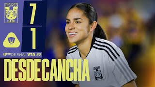 🥅 Resumen Desde Cancha  Tigres 7  1 Pumas  Cuartos de Final Vuelta  Apertura24  Liga MX Femenil [upl. by Candy]