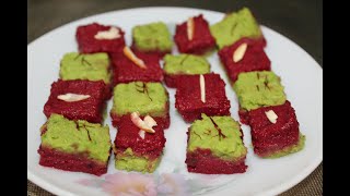 No sugar bicolor sandesh recipe  Beetroot er sandesh recipe  Green peas sandesh Recipe [upl. by Maleen]