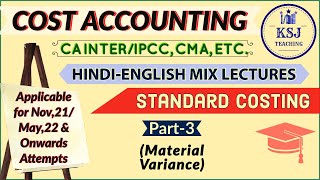 Lecture122CA IPCCIntermediate Cost Accounting Standard CostingIII [upl. by Ambie]