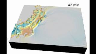 Animation of the 2011 Japan Tsunami [upl. by Ennoryt]