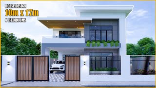 House Design  Modern House 2Storey  10m x 17m with 6 Bedrooms [upl. by Mun210]