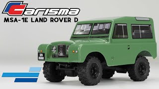 Carisma MSA1E Land Rover D 124 Scale 4WD RTR Crawler  Motion RC [upl. by Jonna273]