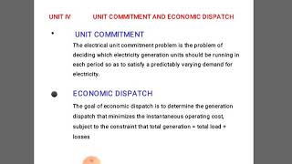 Unit commitment and economic dispatch [upl. by Alenairam]