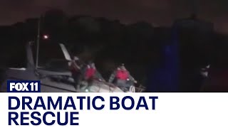 Dramatic boat rescue of Marina Del Rey coast [upl. by Stamata]