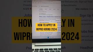 How to apply in wipro company 2024  get a job in WIPRO  networking and software engineer [upl. by Ueik189]