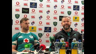 IREvNZL Andy Farrell and Caelan Doris speak after Irelands defeat to New Zealand [upl. by Arehc604]