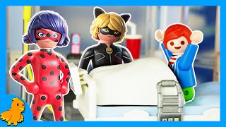 Playmobil Familie Vogel MIRACULOUS im Krankenhaus Julian hilft Ladybug🐞 amp Cat Noir🐱 Playmobil Film [upl. by Avron]