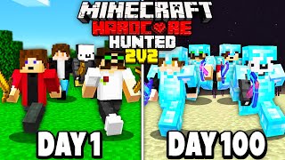 WE Survived 100 days in Hardcore Minecraft Manhunt2v2 Edition [upl. by Teerell]