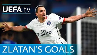 Zlatan Ibrahimović All of his Paris SaintGermain goals in the UEFA Champions League [upl. by Lajet]