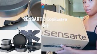 Review SENSARTE 17 Piece Pots and Pans Set Detachable Handle  Black [upl. by Schmidt191]