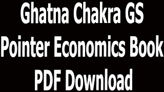 Ghatna Chakra GS Pointer Economics Book PDF Download [upl. by Ahseikan]