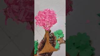 Cardboard craft ideas Easy cardboard tree making tutorial shorts viralshorts cardboardcraft diy [upl. by Arno]