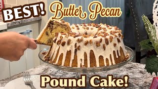 Best Butter Pecan Pound Cake Recipe  Southern Homemade From Scratch [upl. by Mayworm470]