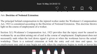 doctrine of notional extension employee compensation act  ballb  bballb  easy explanation [upl. by Sirak216]