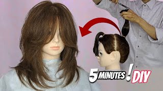 easy LAYERED HAIRCUT tutorial DIY [upl. by Anneirda529]