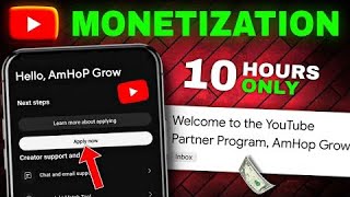 How to MONETIZE YouTube Channel in 10 hours 100  real [upl. by Airotal]