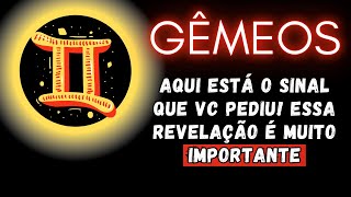 GÊMEOS♊ AQUI ESTÁ O SINAL QUE VC PEDIU ESSA REVELAÇÃO É MUITO IMPORTANTE [upl. by Artinek]