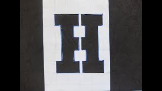 DIY Stencil letter H with Grid Paper Craft [upl. by Fabrice]