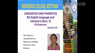 LINGUISTICS AND PHONETICS BA ENGLISH LANGUAGE AND LITERATURE SEMESTER V LECTURE 17 [upl. by Gisser]