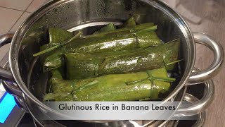 How to make iBos or Suman Glutinous Rice in Banana Leaves [upl. by Rowan]