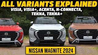 Nissan Magnite facelift variants explained  Visia Visia Acenta Nconnecta tekna tekna prices [upl. by Akirahc]